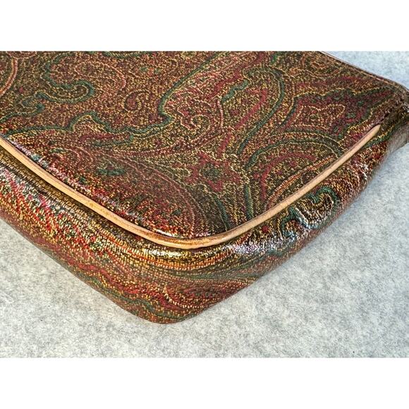 Authentic ETRO leather Paisley Shoulder bag Vintage SEE PICS - Picture 4 of 12